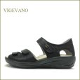 画像1: VIGEVANO ビジェバノ　vg1703bl　ブラック　【３つのアーチをサポート 快適優秀なインソール vigevano 手作りコンフォートサンダル】 (1)