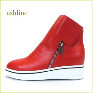 画像1: ASHLINE　アシュライン　as15882re　レッド　【オ―ルシーズン大活躍！可愛いシンプルデザイン。ashline・スニーカーハイカットスタイル】