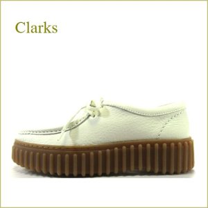 画像1: Clarks クラークス　Torhill Bee cl852wt ホワイト　【人気の厚底スタイル！　快適な衝撃吸収インソール　CLARKS　ワラビー】