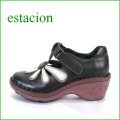 エスタシオン靴 estacion et072bla　ブラック　【ワクワク元気。。エスタシオン靴・・・・カラフル・・可愛い！花花 ヒールアップ】