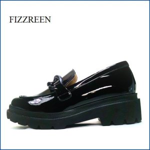 画像1: FIZZREEN　フィズリーン　fr1837ble  ブラックエナメル  【人気のデザインで歩こう・かわいいボリューム感！fizzreen　大活躍のエナメル ローファー】