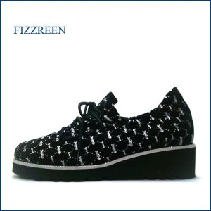 画像1: FIZZREEN　フィズリーン fr2432bl 　ブラック　【かわいいキラキラ刺繍とラインストーン　fizzreen 足を包む柔らかいレザーのスリッポン】