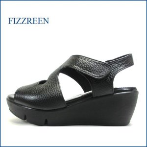 画像1: FIZZREEN フィズリーン fr410bl 　黒　【面ファスナーでしっかりフィット！ fizzreen　足裏クッションが気持ちいい・厚底サンダル】