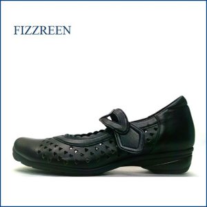 画像1: FIZZREEN　フィズリーン　fr2529bl　ブラック　【どんどん歩ける快適ソール・・柔らかフィット・fizzreen　ベルト パンプス】