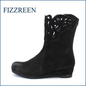 画像1: FIZZ REEN フィズリーン fr2801bl ブラック　【可愛さ 満点。。。新鮮・上品 おしゃれな・・・ fizzreen パンチドゥ・フラワー・ブーツ】