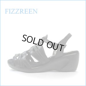 画像1: fizzreen フィズリーン fr5514bl ブラック　【新開発！前すべり防止の・・こぶこぶクッション・・fizzreen ・ウェッジサンダル】