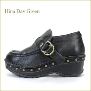 画像1: HINA DAY GREEN ヒナデイグリン　hi6033bl ブラック 【可愛いボリュームソール・アンティークなピンでもっと可愛い・hina モンクストラップ】