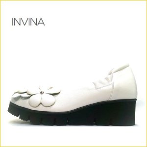 画像1: INVINA　インビナ iv1265wt   ホワイト　【楽しく歩ける！やさしい履き心地・INVINA  かわいいお花の厚底パンプス】