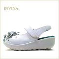 INVINA　インビナ iv1488wt 　ホワイト　【蹴り出しスムーズな新型ソール フワッとした履き心地！invina　可愛いお花のサンダル】