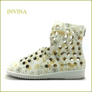 画像1: INVINA　インビナ iv2009bg 　ベージュフラワー　【優しい気持ちになれる 可愛い 小花模様・　INVINA　スウィートなショートブーツ】