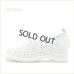 画像1: INVINA　インビナ iv2460wt 　ホワイト　【リラックス効果のインソール・可愛いお花のパンチング。INVINA　レースアップマニッシュ】