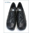 画像4: NVINA　エヌビナ　nv1895bl ブラック 【可愛い大きめお花・スポット履けるゴムゴム。nvina カカトパッドが優しいスリッポン】