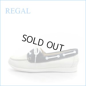 画像1: REGAL リーガル re33iv　アイボリー 【とにかく軽いシューズ・すっきり可愛い白と紺　REGAL　デッキシューズ】