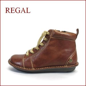 画像1: REGAL リーガル re35br　ダ―クブラウン 【すぐ馴染むオイルレザー・可愛い丸さの・REGAL 楽らく幅広・ショートブーツ】