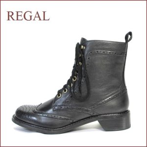 画像1: REGAL リーガル re56bl　ブラック 【履くほどに ヨク馴染む・お洒落ウィングチップ　ＲＥＧＡＬ レースアップブーツ】