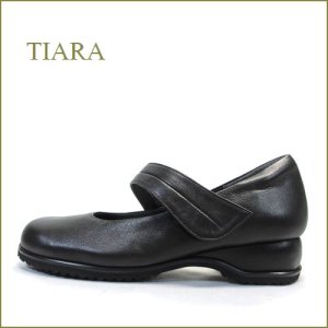 画像1: tiara　ティアラ　ti3834bl ブラック 【大活躍するしっかりヒール・・・外反母趾にやさしい巾広・・tiara シンプル ワンベルト・パンプス】