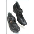 画像3: ビジェバノ パンプス  vigevano 　vg7025bl　ブラック 　【靴職人手作りの１足・・小意気なパンチング素材・　vigevano ベルトパンプス】