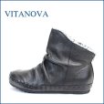 画像1: vita nova ビタノバ vt1578bl ブラック　【可愛い、まん丸ラウンドトゥ。。いい革してる、高級素材・・ビタノバ モコモコ・アンクル】 (1)