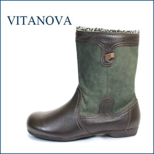 画像1: vita nova ビタノバ vt2871dn ダークブラウン　【可愛い、まん丸オブリックトゥ、、いい色してる、上品素材・・ビタノバ モコモコ・ショートブーツ】