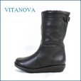 画像1: vita nova  ビタノバ   vt3838bl ブラック　【シックリ足にフィットするブーツ・・vitanova・・かわいい丸まる・・ワンクラス上の履き心地】 (1)