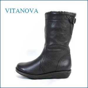 画像1: vita nova  ビタノバ   vt3838bl ブラック　【シックリ足にフィットするブーツ・・vitanova・・かわいい丸まる・・ワンクラス上の履き心地】