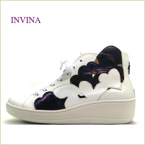 INVINA インビナ iv2585wt 　ホワイト　【オシャレで可愛いハートのデザイン・INVINA　幅広４Ｅの歩行に優しい 快適なショート】