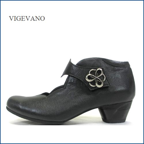 ビジェバノ　vigevano vg7558bl　ブラック　【靴職人手作りの１足・綺麗にすっきりフラワーカット・vigevano ベルトパンプス】