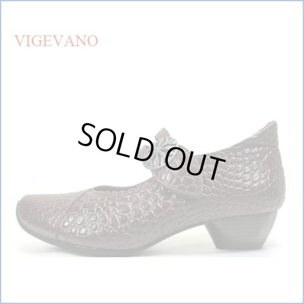 画像1: vigevano ビジェバノ　vg7003wi　ワインクロコ　【靴職人手作りの１足・上品イメージの丸クロコ　vigevano ベルトパンプス】 (1)