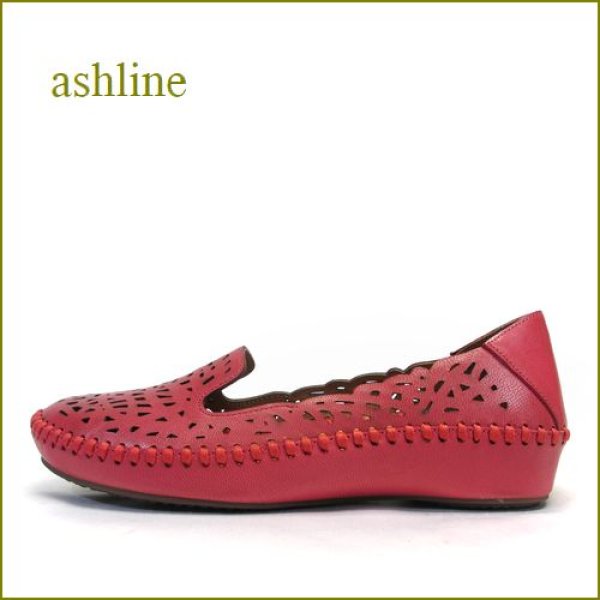 画像1: ASHLINE　アシュライン　as18082re レッド　【馴染むレザーと巾広設計・履きやすさ満点！ashline・ピタッとするスリッポン】 (1)