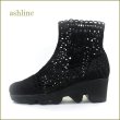 画像1: ashline アシュライン as2130bl   ブラック　【合わせやすい可愛い長さ・上品なデザイン。 ashline　コードレース・ショートブーツ】 (1)