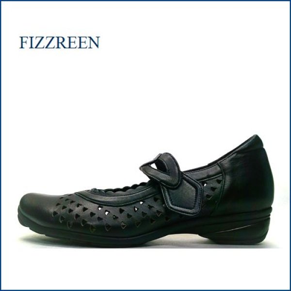 画像1: FIZZREEN　フィズリーン　fr2529bl　ブラック　【どんどん歩ける快適ソール・・柔らかフィット・fizzreen　ベルト パンプス】 (1)