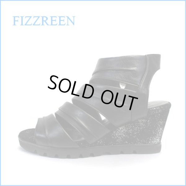 画像1: fizzreen フィズリーン fr2702bl ブラック　【上品スッキリのシンプルデザイン・・ＦＩＺＺＲＥＥＮ・・・・ソフトなＦＩＴの・ウェッジサンダル】 (1)