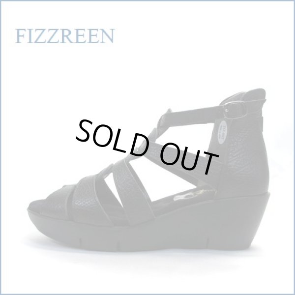 画像1: fizz reen フィズリーン fr3708bl ブラック　【可愛い底まわり・・特殊なこぶこぶインソール・・fizzreen　楽々・ブーツサンダル】 (1)