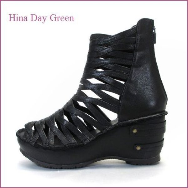 画像1: HINA DAY GREEN ヒナデイグリン　hi4390bl ブラック 【可愛いボリューム・安心のふわふわクッション・ hina ほっとするブーツ・サンダル】 (1)