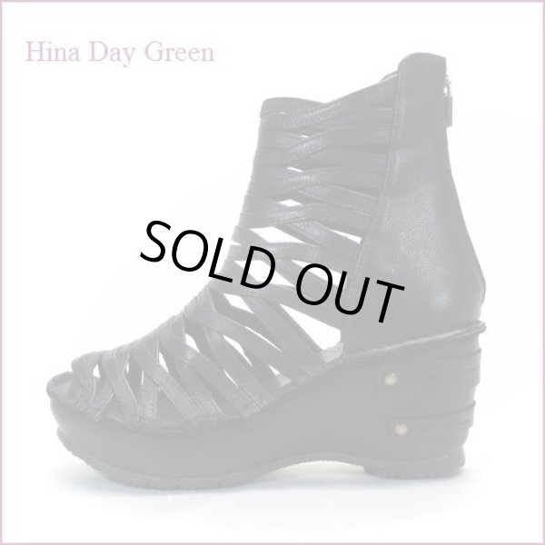 画像1: HINA DAY GREEN ヒナデイグリン　hi4390bl ブラック 【可愛いボリューム・安心のふわふわクッション・ hina ほっとするブーツ・サンダル】 (1)